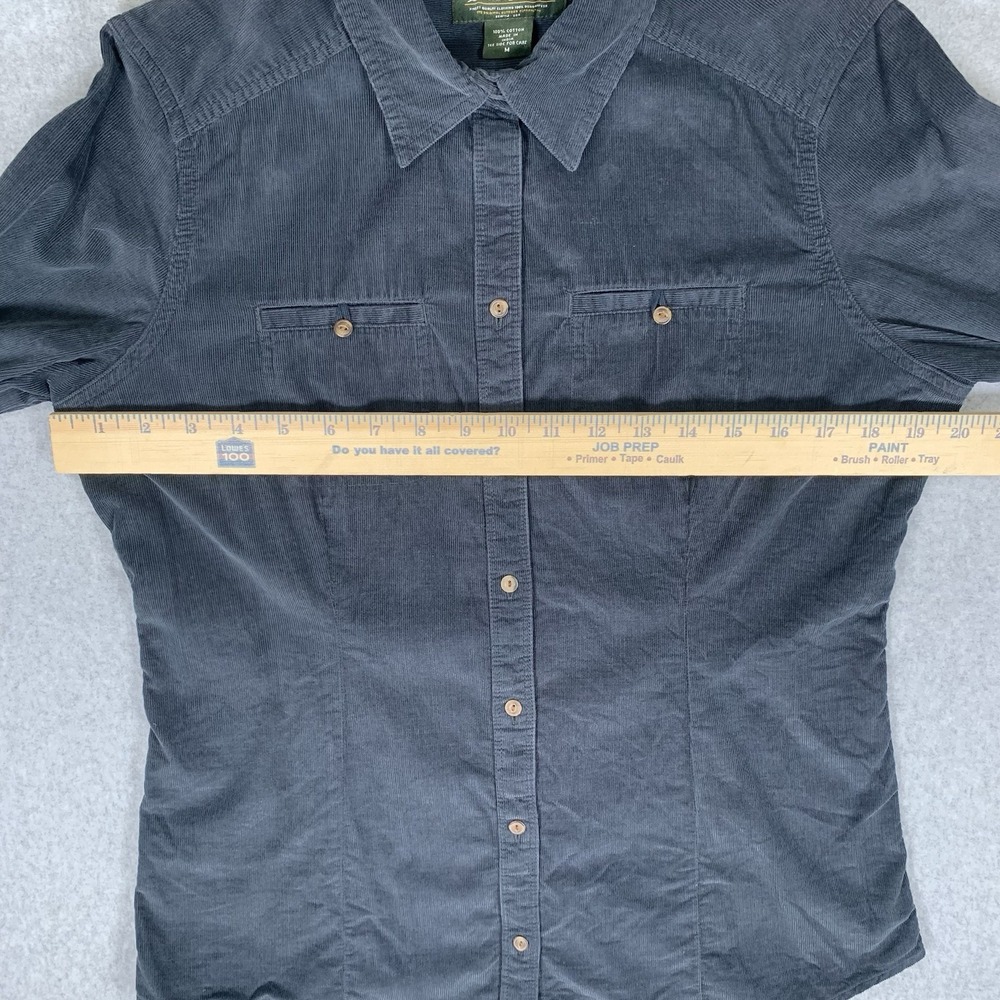 Eddie Bauer Corduroy Shirt Button Down Black Women's Medium - Picture 10 of 11